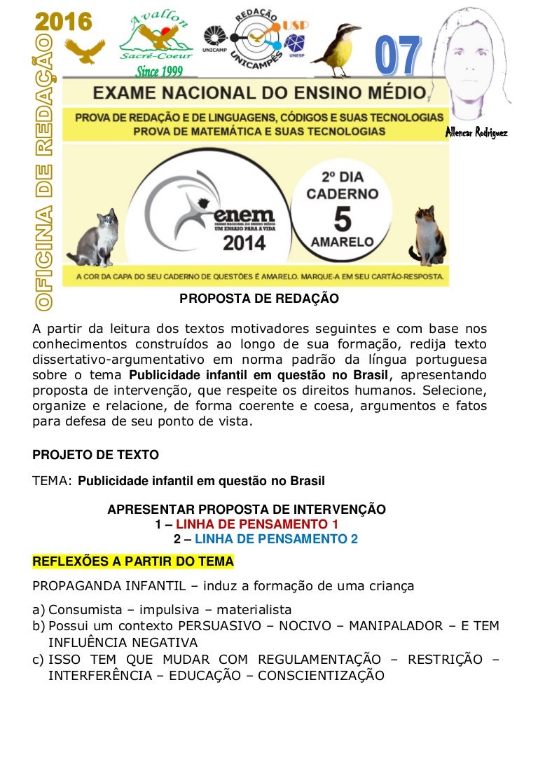 Exemplo De Redação Sobre Publicidade Infantil