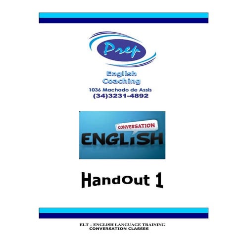 Apostila 2012 conversation classes prep handout 1