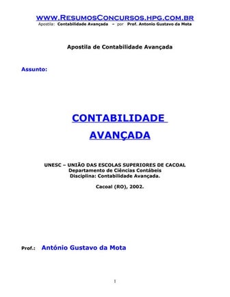 Apostila contabilidade avancada