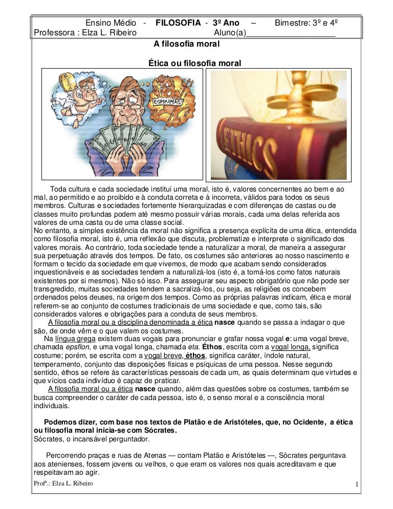 Caderno Do Aluno Filosofia 1 Ano Volume 2