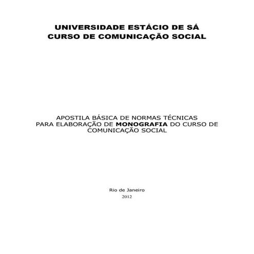 Apostila de monografia estácio de sá