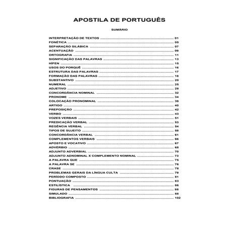 Apostila de portugues para concursos | PDF