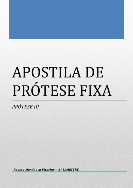 APOSTILA DE PRÓTESE FIXA