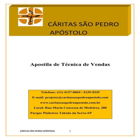 Apostila de Técnicas de Vendas 2012