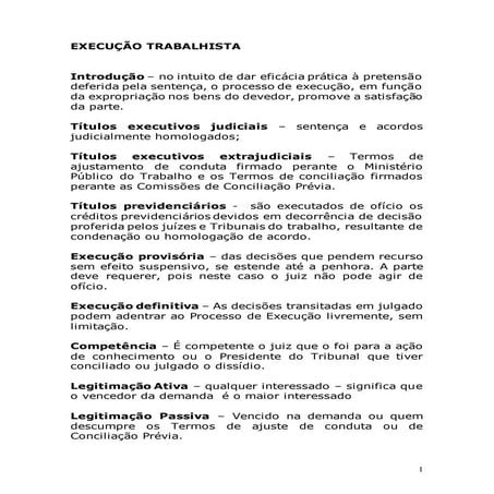 Apostila  execução trabalhista