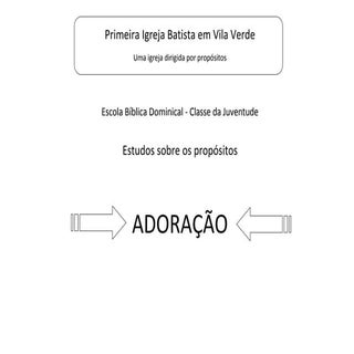 Apostila Juventude Adoração