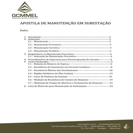 Apostila de manutencao em subestação