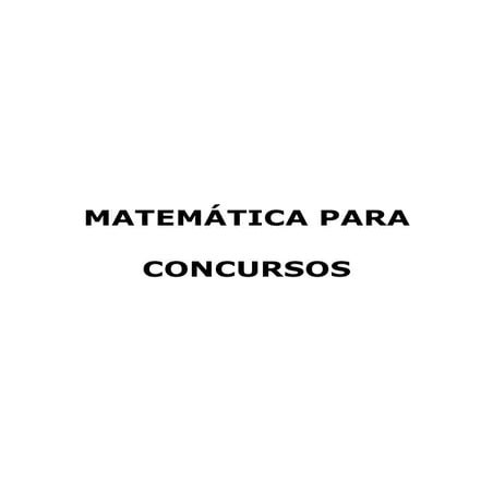 Apostila matematica concursos