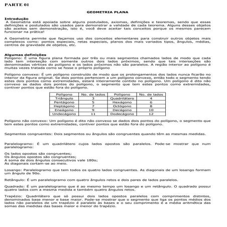 Apostila matemática   geometria plana