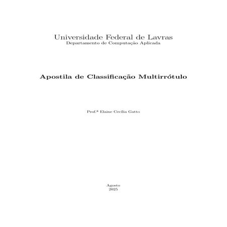 Apostila de Classificação Multirrótulo - ML