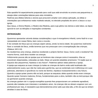 Apostila Para O Ministério Infantil...