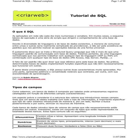 Apostila sql | PDF