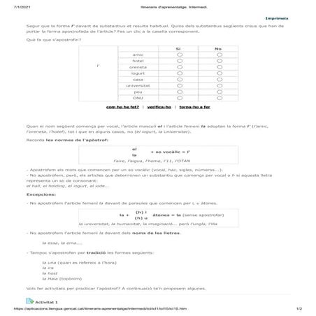 Apòstrof: Resum amb casos especials | PPT