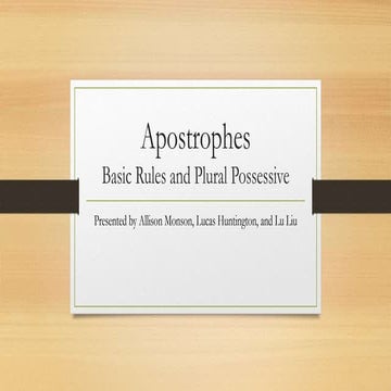 Apostrophes | PPTX