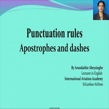 Apostrophes and Dashes