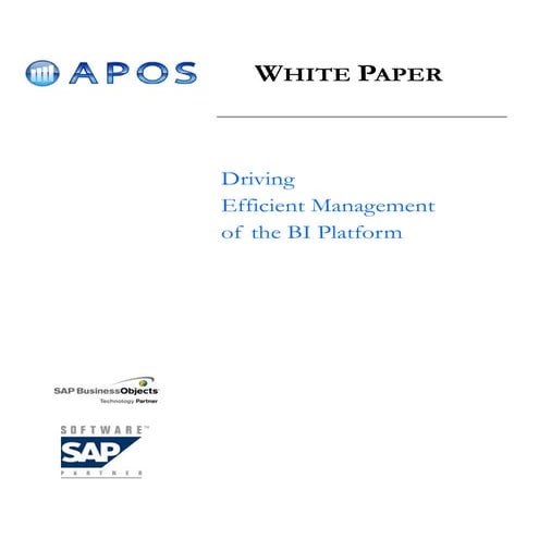 Apos Whitepaper Driving Efficient Management Of Your Business Objects BI Plat...