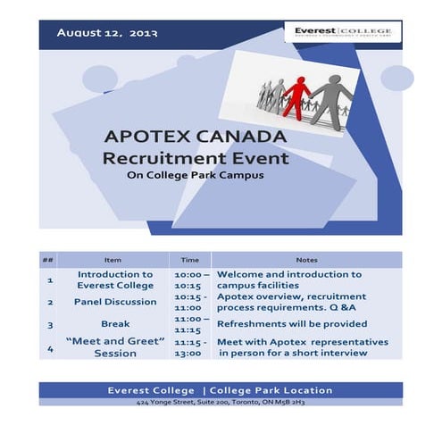 Apotex recruitment event