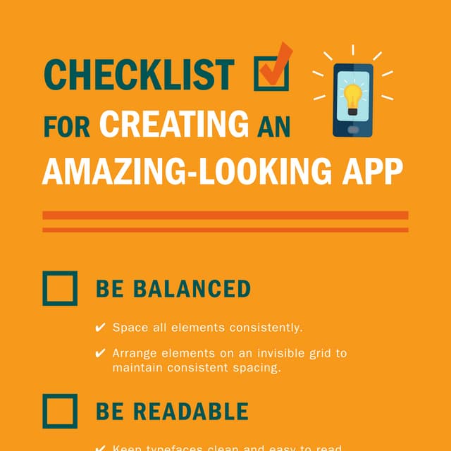 Checklist for creating an amazing app