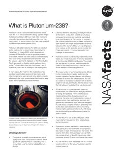 RPS (Radioisotope Power Systems )to NASA for use in space exploration. This unique material has been used to create electricity