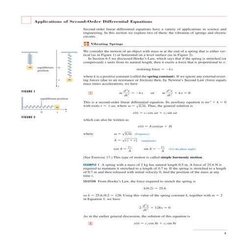 applications of second order differential equations