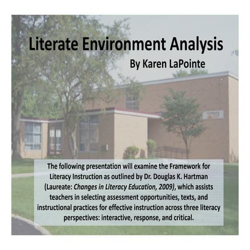 Literate Environment Analysis
