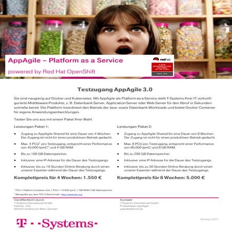 AppAgile 3 Poc/Testzugang managed openshift