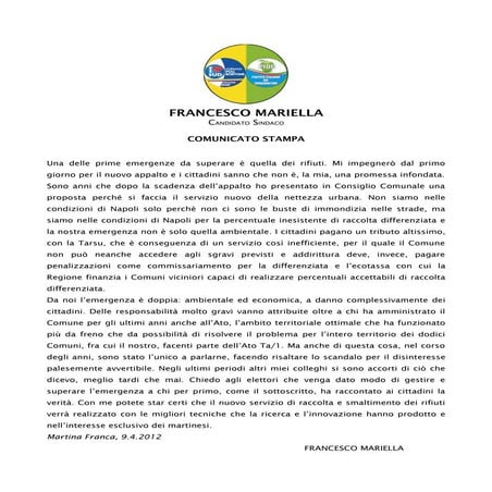 Comunicato Stampa 
