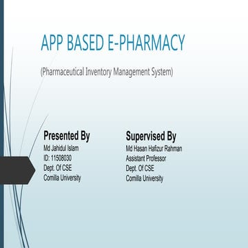 App based e-medicare(online Pharmacy Management system)