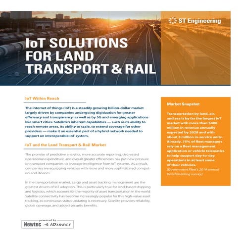 IoT Solutions For Land Transport and Rail