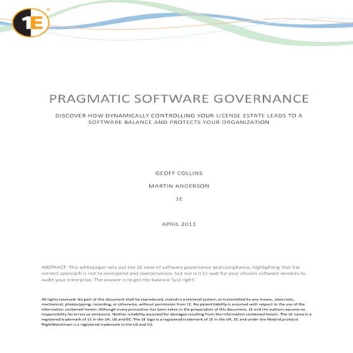 Pragmatic software governance