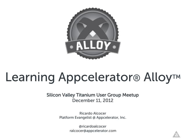 Learning Appcelerator® Alloy™