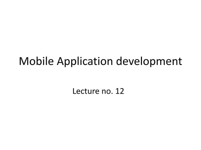 Application Developmet lecture for backend