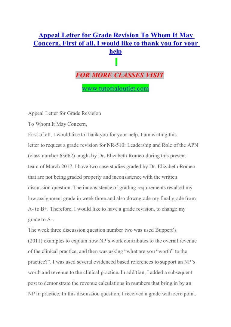 appeal letter for grade revision experience tradition academic appeal letter sample
