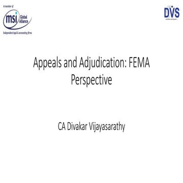 Appeals and adjudication under fema