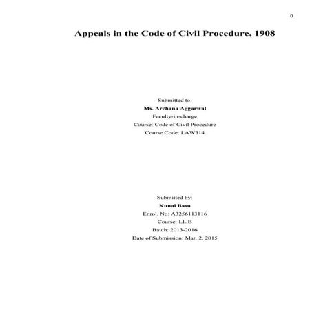 Appeals under Code of Civil Procedure India, 1908