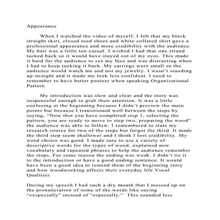 Appearance When I watched the video of myself, I felt that my b.docx