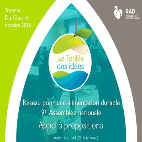 Appel propositions - la Tablée des idées 2016