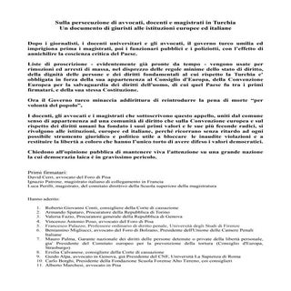 Appello per la turchia