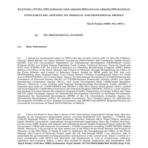 Appendix a1-my profile as of 2015 - raj k pandey