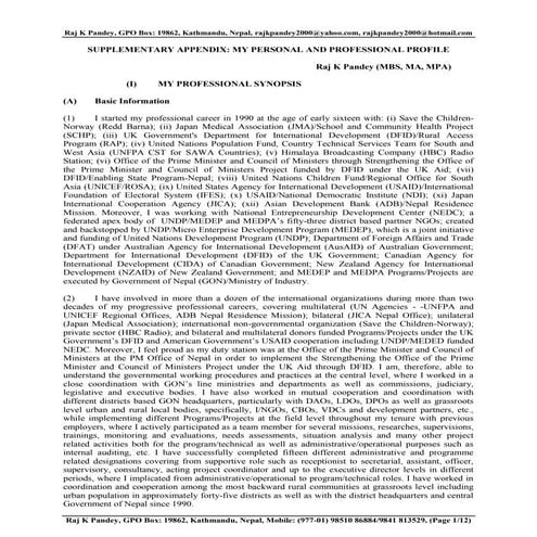 Appendix a2-my profile as of 2015 - raj k pandey
