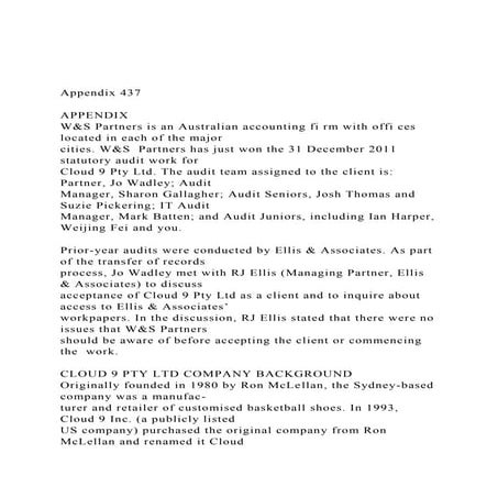 Appendix a cloud 9 inc. audit w&s partners is a u.s.-based accou | DOCX