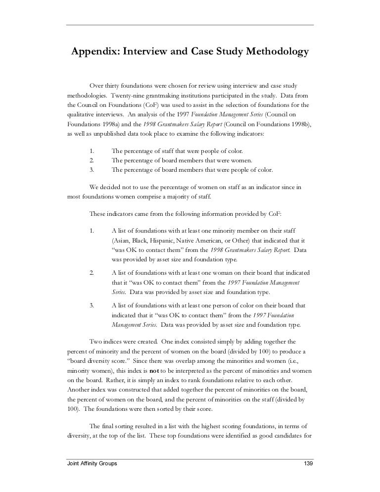 Appendix interview and case study methodology