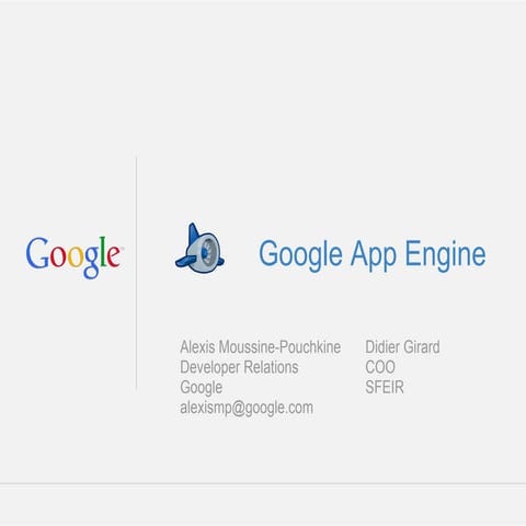 Google AppEngine @Open World Forum 2012 - 12 oct.2012