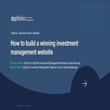 Fireside Chat: How to build a winning investment management website