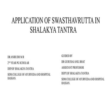 APPICATION OF SWASTHAVRUTTA IN SHALAKYA TANTRA.pptx