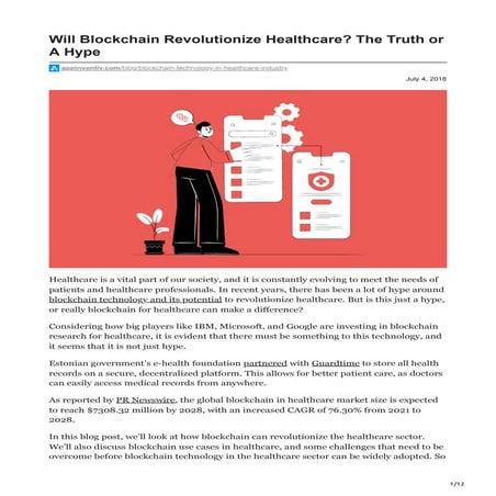 Will Blockchain Revolutionize Healthcare? The Truth or A Hype