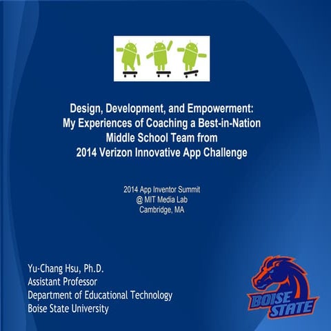 Design, Development, and Empowerment: My Experiences of Coaching a Best-in-Na...