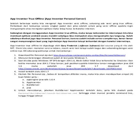 App inventor true offline