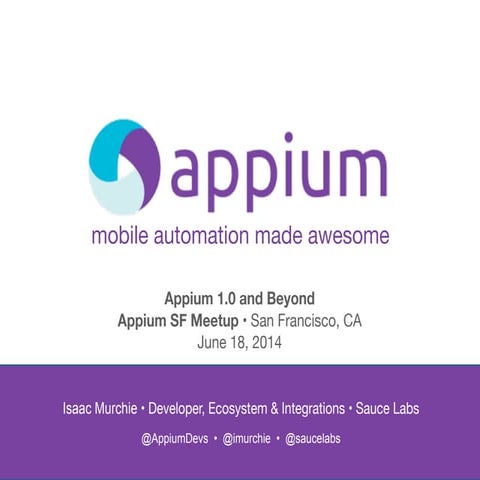 Appium 1.0