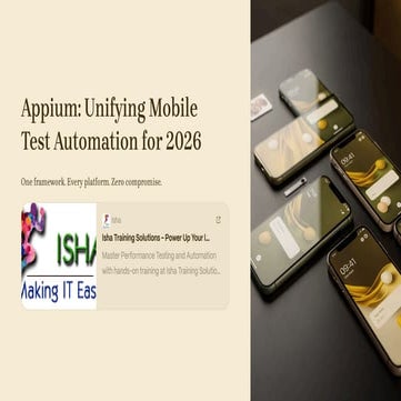 Appium-Unifying-Mobile-Test-Automation One framework | PDF